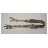 1019	STERLING CLAW SUGAR TONGS, 0.88 TOZ