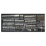 1025	STERLING FLATWARE WALLACE NORMANDIE, 155 PIECE SET, 16-7 1/2 IN SPOONS, 35-6 IN SPOONS, 16-6 IN
