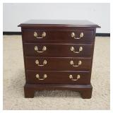 1045	KNOB CREEK 4 DRAWER MINIATURE MAHOGANY CHEST ON BRACKET FEET, APPROXIMATELY 23 IN X 15 IN X 25 