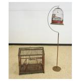1051	LOT OF 2 VICTORIAN BIRD CAGES, ONE W/STAND, HENDRYX, LARGEST CAGE IS APPROXIMATELY 25 IN X16 IN