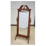1063	AMERICAN DREW CHEVELLE MIRROR IN CHERRY FINISH, APPROXIMATELY 30 1/2 IN X 18 IN X 68 IN HIGH
