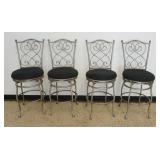 1070	BAR STOOLS LOT OF 4, FANCY IRON BAR STOOLS W/UPHOLSTERED SEATS THAT SWIVEL, APPROXIMATELY 43 IN