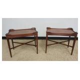 1076	PAIR OF MAHOGANY LAMP TABLES, APPROXIMATELY 76 IN X 16 IN X 23 1/4 IN