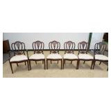 1082	HICKORY & WHITE 6 DINING CHAIRS, HEPPPLEWHITE STYLE, 2 ARM & 4 SIDE
