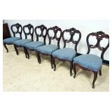 1101	OUTSTANDING SET OF 6 MATCHING VICTORIAN MAHOGANY CHAIRS WITH UPHOLSTERED SEATS AND ROSE CARVED 