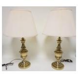 1113	PAIR OF BRASS STIFFEL TABLE LAMPS, 30 1/2 IN HIGH