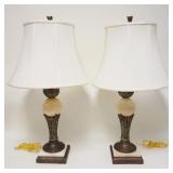 1120	PAIR OF MARBLE & COMPOSITE TABLE LAMPS