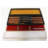 1121	ABERCROMBIE AND FITCH STEAK KNIVES. MADE IN FRANCE AND BERBER CARVING KNIFE