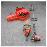 1167	HOMELITE TOOL LOT; WEED EATER, HEDGE TRIMMER AND CHAIN SAW