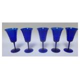 1185	LOT OF 5 ART DECO RINGED STEMWARE, APP. 7 1/4 IN H 