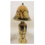 1209	CONTEMPOROARY ART GLASS TABLE LAMP APP. 19 IN H 