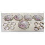 1214	NIPPON LOT INCLUDING FIVE 4 3/4 IN SCALLOPED EDGE BOWLS AND SALTS