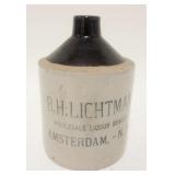 1223	2 TONE SMALL JUG B.H. LICHTMAN AMSTERDAM NY, APPROXIMATELY 9 IN HIGH