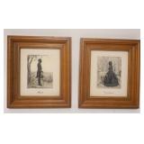 1225	2 FRAMED ABRAHAM LINCOLN & MARY TODD LINCOLN SILHOUETTES, APPROXIMATELY 7 1/2 IN X 8 1/2 IN OVE