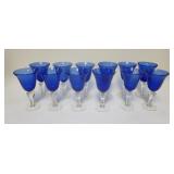 1239	LOT OF 12 BLOWN BLUE GOBLETS, APPROXIMATELY 8 1/4 IN HIGH