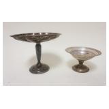 1248	PAIR OF STERLING WEIGHTED COMPOTES, TALLEST IS APPROXIMATELY 5 1/2 IN HIGH