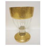1256	LARGE CHALICE W/GOLD PATTERNED TRIM TOP & BASE, APPROXIMATELY 9 3/4 IN