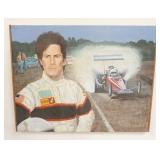 1272	OIL PAINTING ON CANVAS RACING ARTIST SIGNED APP. 21 IN X 27 1/4 IN 