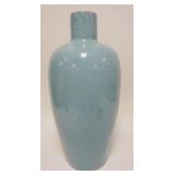 1275	LARGE ART POTTERY VASE W/ ROBIN EGG BLUE FINISH APP. 24 IN H 