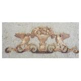 1279	CAST IRON ARCHITECTURAL PIECE W/ URN IN CENTER W/ FRUIT FLANKED BY BIRDS. APP. 29 1/2 IN X 11 1