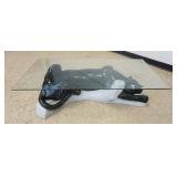 1283	BLACK PANTHER ON TREE LIMB COMPOSITE COFFEE TABLE W/ BEVELED GLASS TOP. APP. 26 IN X 52 IN X 14