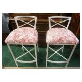 1287	PAIR OF UPHOLSTERED METAL STOOLS