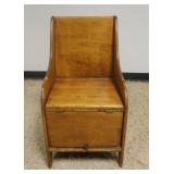 1289	PRIMITIVE PINE CHILD SIZE SEAT W/ CONCEALED BOTTOM APP. 17 IN X 17 IN X 32 1/2 IN H 