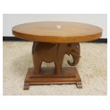 1290	MAHOGANY ELEPHANT LAMP TABLE SIMILAR TO THE ELENOR ROOSEVELT TABLE. APP. 30 IN X 24 IN 