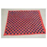 1302	ANTIQUE QUILT DOUBLE SIDED, CHECKERBOARD PATTERN, APPROXIMATELY 56 IN X 62 IN