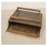 1303	CRANBERRY SCOOP STAMPED JF MCADAMS, APPROXIMATELY 9 IN X 19 IN X 21 IN