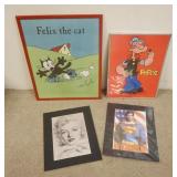 1314	4 PIECE LOT OF POP CULTURE, FELIX THE CAT, POPEYE, SUPERMAN, & MARILYN MONROE