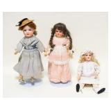 1010	3 ANTIQUE GERMAN BISQUE HEAD DOLLS, ARMAND MARSEILLI, TALLEST IS APPROXIMATELY 12 IN HIGH