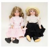 1011	2 ANTIQUE GERMAN BISQUE HEAD DOLLS, ONE IS SIGNED ARMAND MARSEILLI, OTHER IS SIGNED SCHOENAU & 
