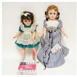 1013	2 VINTAGE DOLLS *TONI PLAY WEAVE* W/HAIR CARE SUPPLIES BY IDEAL TOYS & *MONA LISA* BY VALENTINE