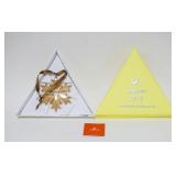 1033	SWAROVSKI CHRISTMAS ORNAMENT, 2018, AMBER, 3 IN DIAMETER