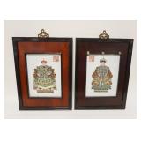 1047	2 FRAMED PORCELAIN ASIAN PLAQUES OF EMPEROR & EMPRESS, APPROXIMATELY 19 IN IN X 14 1/2 IN OVERA