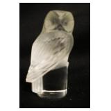 1064	LALIQUE OWL, APPROXIMATELY 3 3/4 IN HIGH