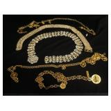 1070	LOT OF DESIGNER COSTUME JEWELRY BELTS SOME W/RHINESTONES & SOME MADE IN ITALY