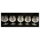 1080	WATERFORD BRANDY GLASSES, SET OF 5, APPROXIMATELY 5 1/2 IN HIGH