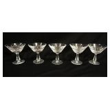 1081	WATERFORD CHAMPAGNES, SET OF 5, APPROXIMATELY 4 3/4 IN HIGH