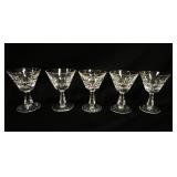 1084	WATERFORD WINE GLASSES, SET OF 5, APPROXIMATELY 4 3/4 IN HIGH