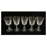 1085	WATERFORD FOOTED TUMBLERS, SET OF 5, APPROXIMATELY 7 IN HIGH