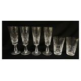 1087	WATERFORD LOT, 4-8 IN FOOTED CHAMPAGNES & 2-5 IN GLASSES