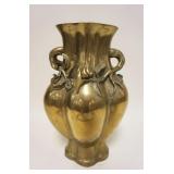 1101	LARGE HEAVY BRASS ASIAN STYLE VASE, APPROXIMATEL 15 IN HIGH