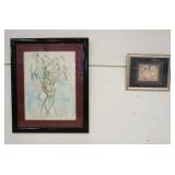 1105	LOT OF 2 FRAMED NUDE PRINTS BOTH SIGNED, LARGEST IS APPROXIMATELY 28 IN X 34 IN