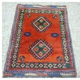 1145	SMALL PERSIAN HAND KNOTTED RUG, APPROXIMATELY 3 FT 7 IN X 2 FT 8 IN