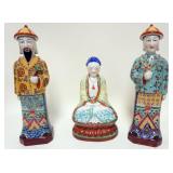 1155	GROUP OF 3 CONTEMPORARY PORCELAIN ASIAN FIGURES, LARGEST IS APPROXIMATELY 14 IN HIGH