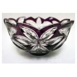 1161	AMETHYST TO CLEAR BOWL W/FLORAL DESIGN, APPROXIMATELY 6 IN HIGH