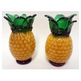 1165	PAIR OF GLASS PINEAPPLES, APPROXIMATELY 6 1/2 IN HIGH
