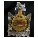 1178	ASIAN GLASS BOTTLE W/REVERSE PAINT DECORATION ON INTERIOR, GLASS STOPPER TOP, SEPARATED APPROXI